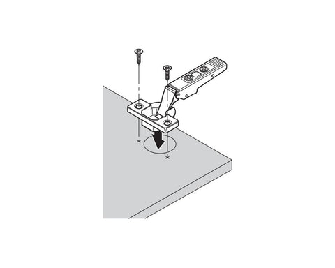 Blum CLIP top Standard Hinge Full Overlay Boss: Screw-On