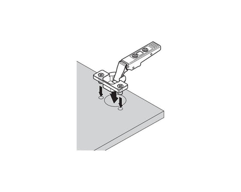 Blum CLIP top Standard Hinge. Full Overlay. Boss: Knock-In