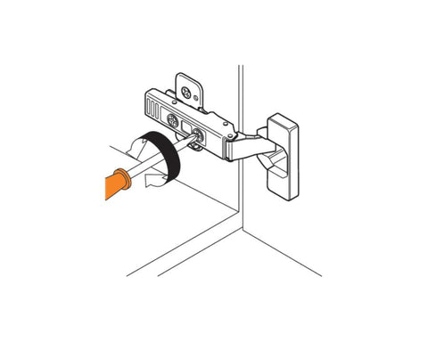 Blum CLIP top Standard Hinge. Full Overlay. Boss: Knock-In