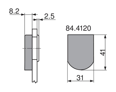 Blum Glass Door Hinge Boss Cover Cap 84.4120