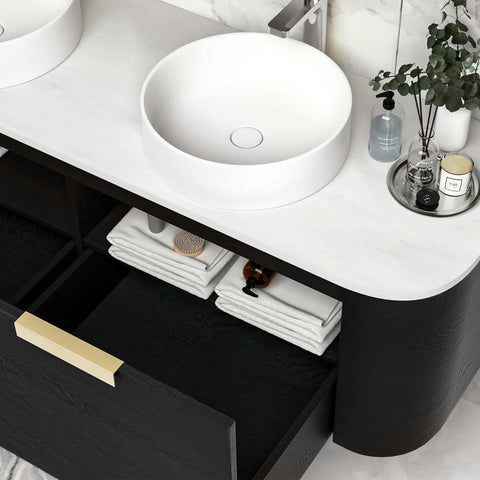 Bondi Black Oak Double Basin Vanity