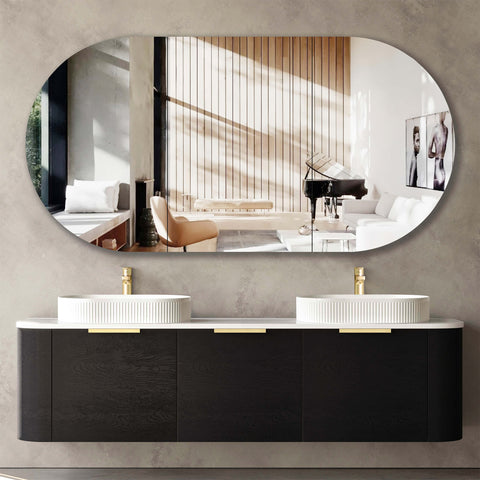 Bondi Black Oak Double Basin Vanity Vanity Otti Australia 1800mm Quartz Stone Pure White-20mm 