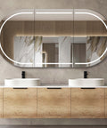 Bondi Natural Oak Double Basin Vanity Vanity Otti Australia 1800mm Quartz Stone Pure White-20mm 