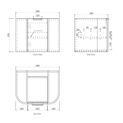 Bondi Satin White Fluted Single Basin Vanity