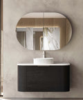 Bondi Black Oak Single Basin Vanity Vanity Otti Australia 900mm Quartz Stone Pure White-20mm 