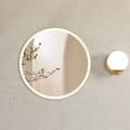 BONDI LED Round Metal Frame Mirror 800x800mm Brushed Gold