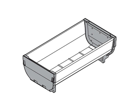 Blum ORGA-LINE Drawer Insert Container In Brushed Stainless Steel/Dust Grey