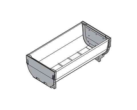 Blum ORGA-LINE Drawer Insert Container. Size: 264mm X 88mm In Brushed Stainless Steel/Dust Grey ZSI.030SI