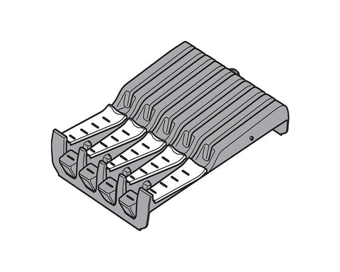 Blum ORGA-LINE Drawer Insert Knife Holder, For 4 Small And 5 Large Knives, Width: 177.5mm In Brushed Stainless Steel/Dust Grey ZSZ.02MO