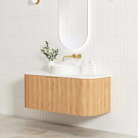 Bondi Woodland Oak Fluted Single Basin Vanity