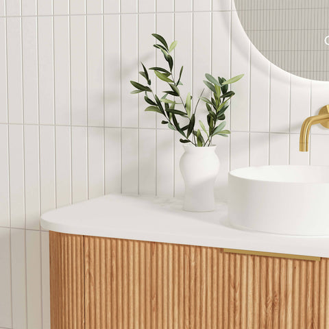 Bondi Woodland Oak Fluted Single Basin Vanity