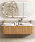 Bondi Woodland Oak Fluted Double Basin Vanity Vanity Otti Australia 1800mm Quartz Stone Pure White-20mm 