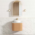Bondi Woodland Oak Fluted Single Basin Vanity Vanity Otti Australia 600mm Quartz Stone Pure White-20mm 