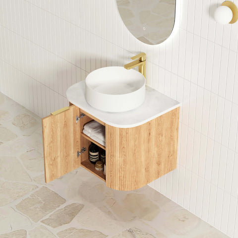 Bondi Woodland Oak Fluted Single Basin Vanity