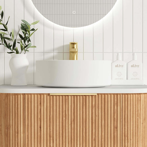 Bondi Woodland Oak Fluted Single Basin Vanity