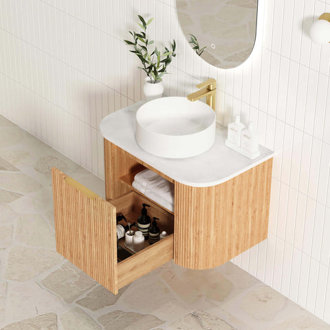 Bondi Woodland Oak Fluted Single Basin Vanity