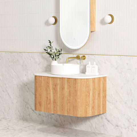 Bondi Woodland Oak Fluted Single Basin Vanity