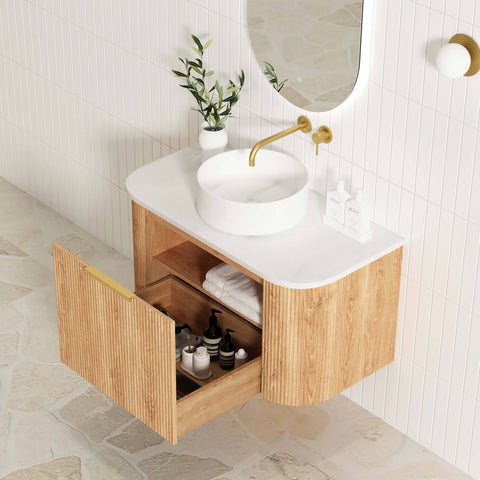 Bondi Woodland Oak Fluted Single Basin Vanity