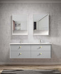 Boston Light Grey Ceramic Top Double Basin Vanity Vanity Otti Australia 1500mm  