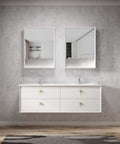 Boston Matte White Ceramic Top Double Basin Vanity Vanity Otti Australia 1500mm  