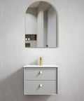 Boston Light Grey Ceramic Top Single Basin Vanity Vanity Otti Australia 600mm  
