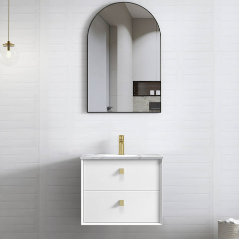 Boston Matte White Ceramic Top Single Basin Vanity