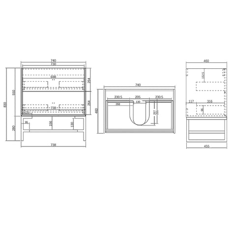 Boston Matte White Single Basin Vanity