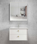 Boston Matte White Ceramic Top Single Basin Vanity Vanity Otti Australia 750mm  
