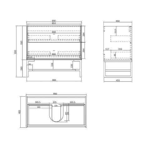 Boston Matte White Single Basin Vanity