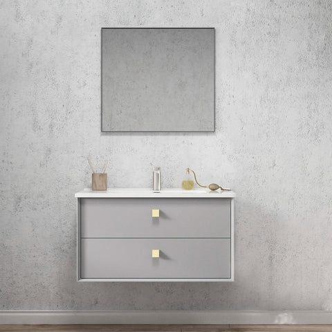 Boston Light Grey Ceramic Top Single Basin Vanity Vanity Otti Australia 900mm  