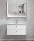 Boston Matte White Ceramic Top Single Basin Vanity Vanity Otti Australia 900mm  