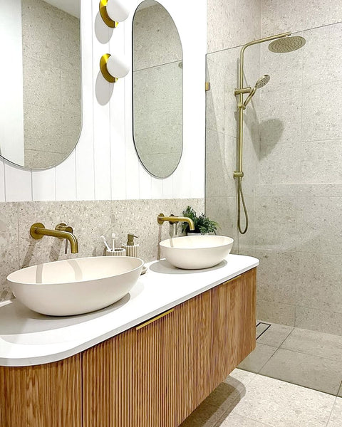 BURLEIGH Wall Hung Curve Vanity Woodland Oak (All Sizes)
