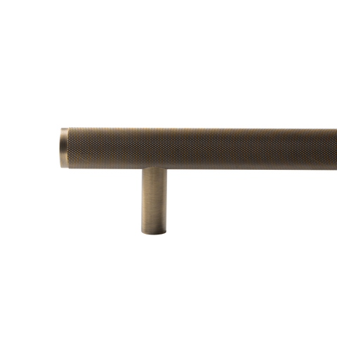 Momo Bellevue Knurled Solid Brass Door Pull Handle In Dark Brushed Brass