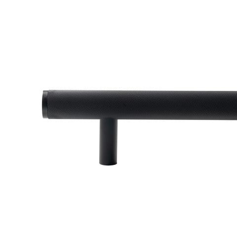 Momo Bellevue Knurled Solid Brass Door Pull Handle In Matt Black