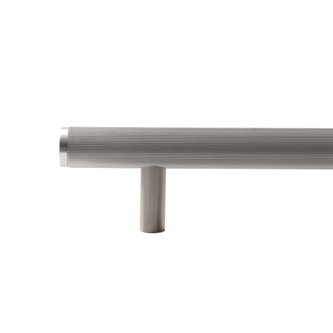 Momo Bellevue Lined Solid Brass Door Pull Handle In Dull Brushed Nickel