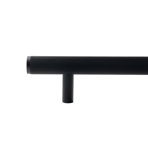 Momo Bellevue Lined Solid Brass Entrance Pull Handle In Matt Black