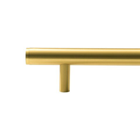 Momo Bellevue Solid Brass Plain Entrance Pull Handle In Brushed Satin Brass