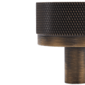 Knurled solid brass knob from the KitchenLibrary brass cabinet hardware collection.
