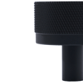 Black knurled knob from the Bellevue solid brass cabinet hardware collection by KitchenLibrary.