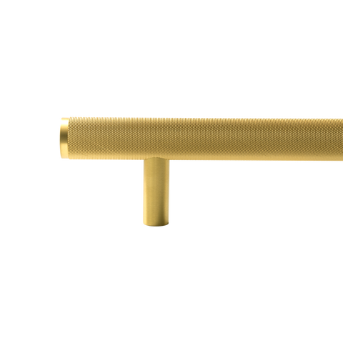 Momo Bellevue Knurled Solid Brass Door Pull Handle In Brushed Satin Brass