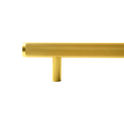 Momo Bellevue Lined Solid Brass Door Pull Handle In Brushed Satin Brass