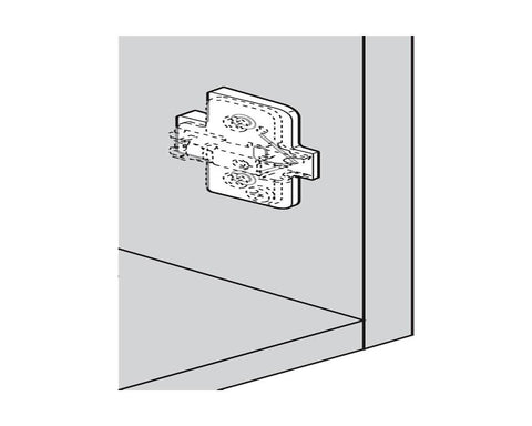 Blum Angled Spacer, Cruciform, +5 Degrees, Screw-On Version