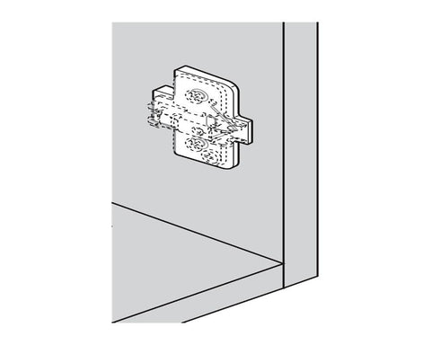 Blum Angled Spacer, Cruciform, +5 Degrees, Screw-On Version