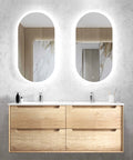 Byron Natural Oak Ceramic Top Double Basin Vanity Vanity Otti Australia 1200mm  