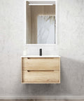 Byron Natural Oak Ceramic Top Single Basin Vanity Vanity Otti Australia 750mm  
