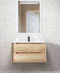 Byron Natural Oak Ceramic Top Single Basin Vanity Vanity Otti Australia 900mm  