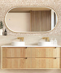 BYRON Fluted Wall Hung Vanity Woodland Oak (All Sizes)-1500