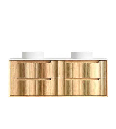 BYRON Fluted Wall Hung Vanity Woodland Oak (All Sizes)