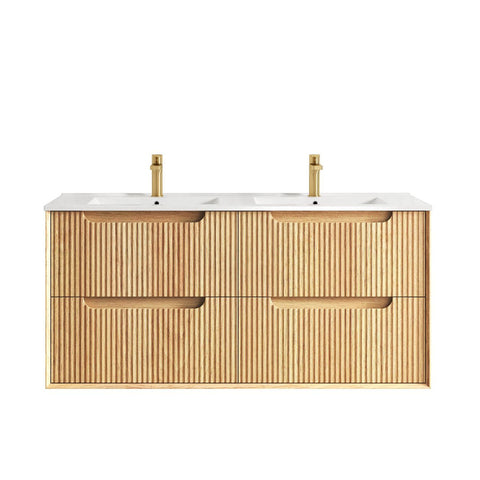 BYRON Fluted Wall Hung Vanity Woodland Oak (All Sizes)
