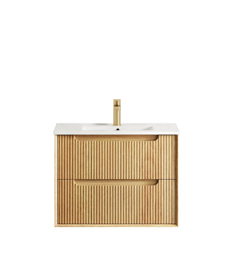 BYRON Fluted Wall Hung Vanity Woodland Oak (All Sizes)